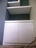 glossy shelves