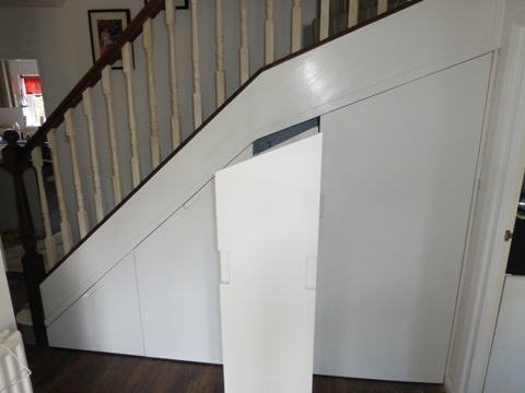 Emerson-Park-RM11-3UU fitted bespoke under stairs storage just draws